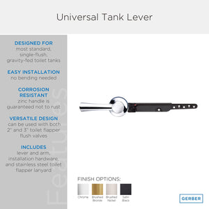 Gerber GA70036054 Chrome Universal Tank Levers