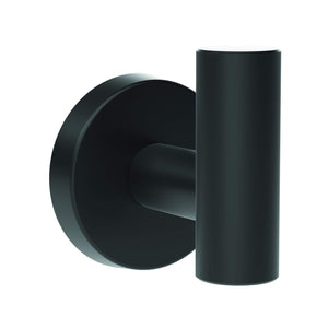 Amerock BH26542MB Matte Black Single Robe Hook 2-1/4 in. (57 mm) Length Towel Holder Arrondi Towel Hook for Bathroom Bathroom Hardware Bath Accessories