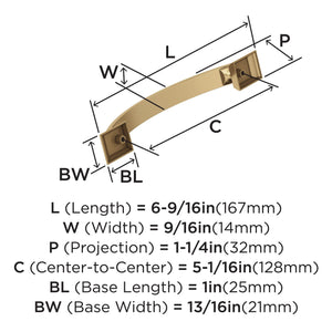 Amerock Cabinet Pull Champagne Bronze 5-1/16 in (128 mm) Center-to-Center Drawer Pull Candler Kitchen and Bath Hardware Furniture Hardware