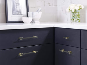 Amerock Cabinet Pull Brushed Gold/Matte Black 6-5/16 inch (160 mm) Center to Center Urbanite 1 Pack Drawer Pull Drawer Handle Cabinet Hardware