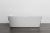 New England Home Goods Greg 71" Extra-Wide Acrylic Rectangular Freestanding Bathtub with Insulation