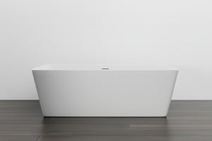 New England Home Goods Greg 71" Extra-Wide Acrylic Rectangular Freestanding Bathtub with Insulation