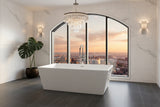 New England Home Goods Greg 71" Extra-Wide Acrylic Rectangular Freestanding Bathtub with Insulation
