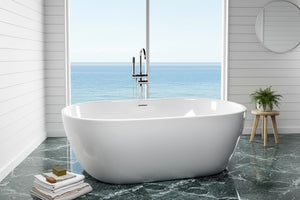 Harrison 71" Extra-Wide Acrylic Freestanding Soaking Tub – Insulated – White