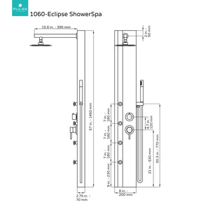 PULSE ShowerSpas 1060MB-SSB-1.8GPM Eclipse Stainless Steel Brushed ShowerSpa