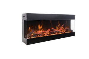 Amantii TRV-75-BESPOKE Tru View Bespoke - 75" Indoor / Outdoor 3 Sided Electric Fireplace Featuring a 20" Height, WiFi Compatibility, Bluetooth Connectivity, Multi Function Remote, and a Selection of Media Options