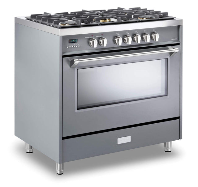 Verona VDFSGE365SG Designer 36" Dual Fuel Single Oven Range - Slate Gray