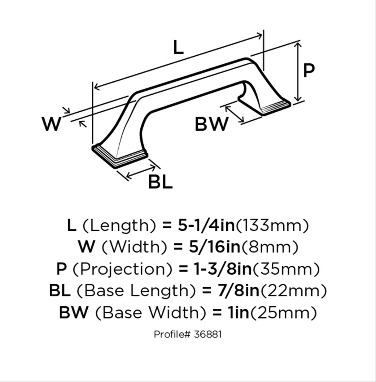 Amerock Cabinet Pull Satin Nickel 3-3/4 inch (96 mm) Center-to-Center Exceed 1 Pack Drawer Pull Cabinet Handle Cabinet Hardware