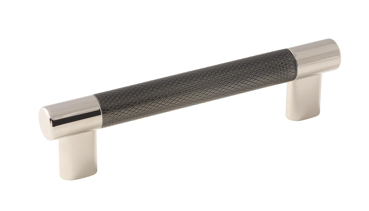 Amerock Cabinet Pull Polished Nickel/Gunmetal 5-1/16 inch (128 mm) Center to Center Esquire 1 Pack Drawer Pull Drawer Handle Cabinet Hardware