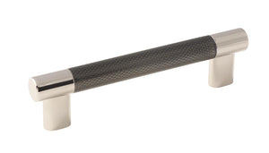 Amerock Cabinet Pull Polished Nickel/Gunmetal 5-1/16 inch (128 mm) Center to Center Esquire 1 Pack Drawer Pull Drawer Handle Cabinet Hardware