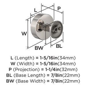 Amerock BP37102PN Everett Knob, Polished Nickel