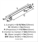 Amerock Appliance Pull Polished Nickel 12 inch (305 mm) Center to Center Kane 1 Pack Drawer Pull Drawer Handle Cabinet Hardware