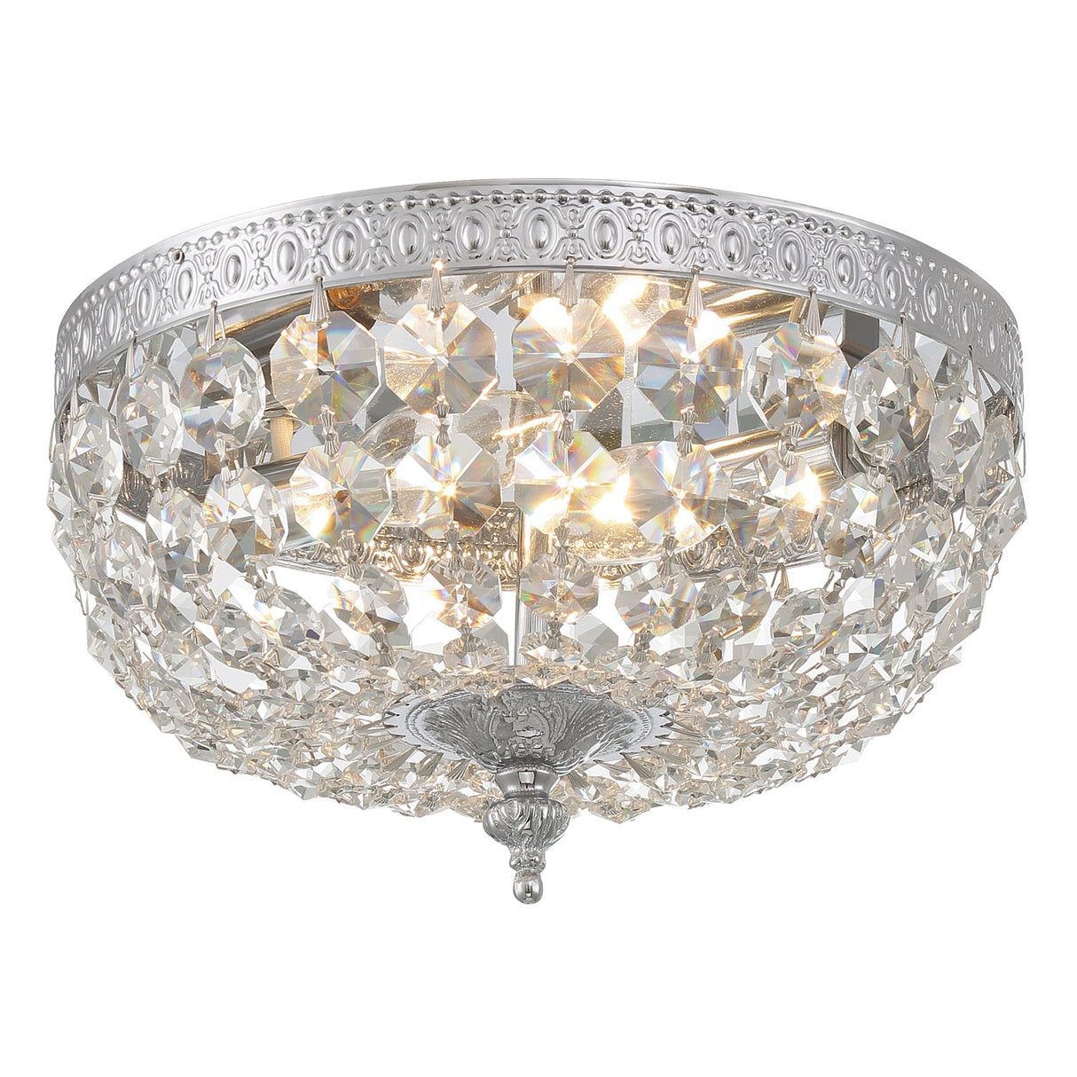 Crystorama 2 Light Clear Italian Crystal Polished Chrome Flush Mount 710-CH-CL-I