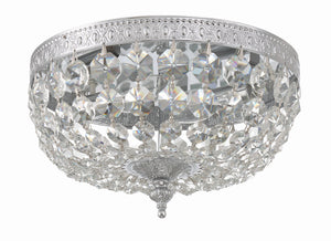 Crystorama 2 Light Hand Cut Crystal Polished Chrome Flush Mount 710-CH-CL-MWP