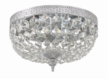 Crystorama 2 Light Hand Cut Crystal Polished Chrome Flush Mount 710-CH-CL-MWP