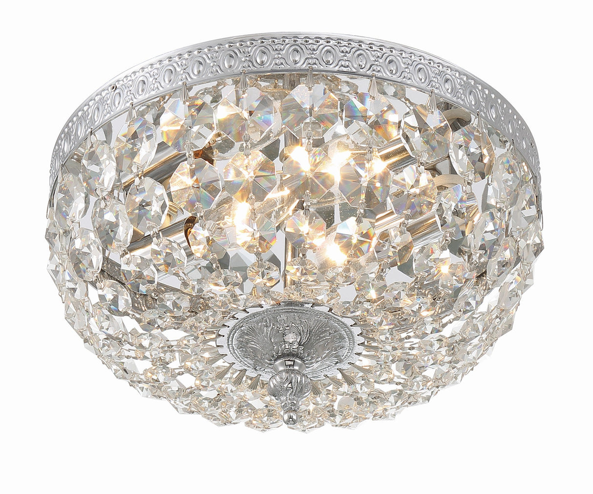 Crystorama 2 Light Hand Cut Crystal Polished Chrome Flush Mount 710-CH-CL-MWP