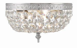 Crystorama 2 Light Hand Cut Crystal Polished Chrome Flush Mount 710-CH-CL-MWP