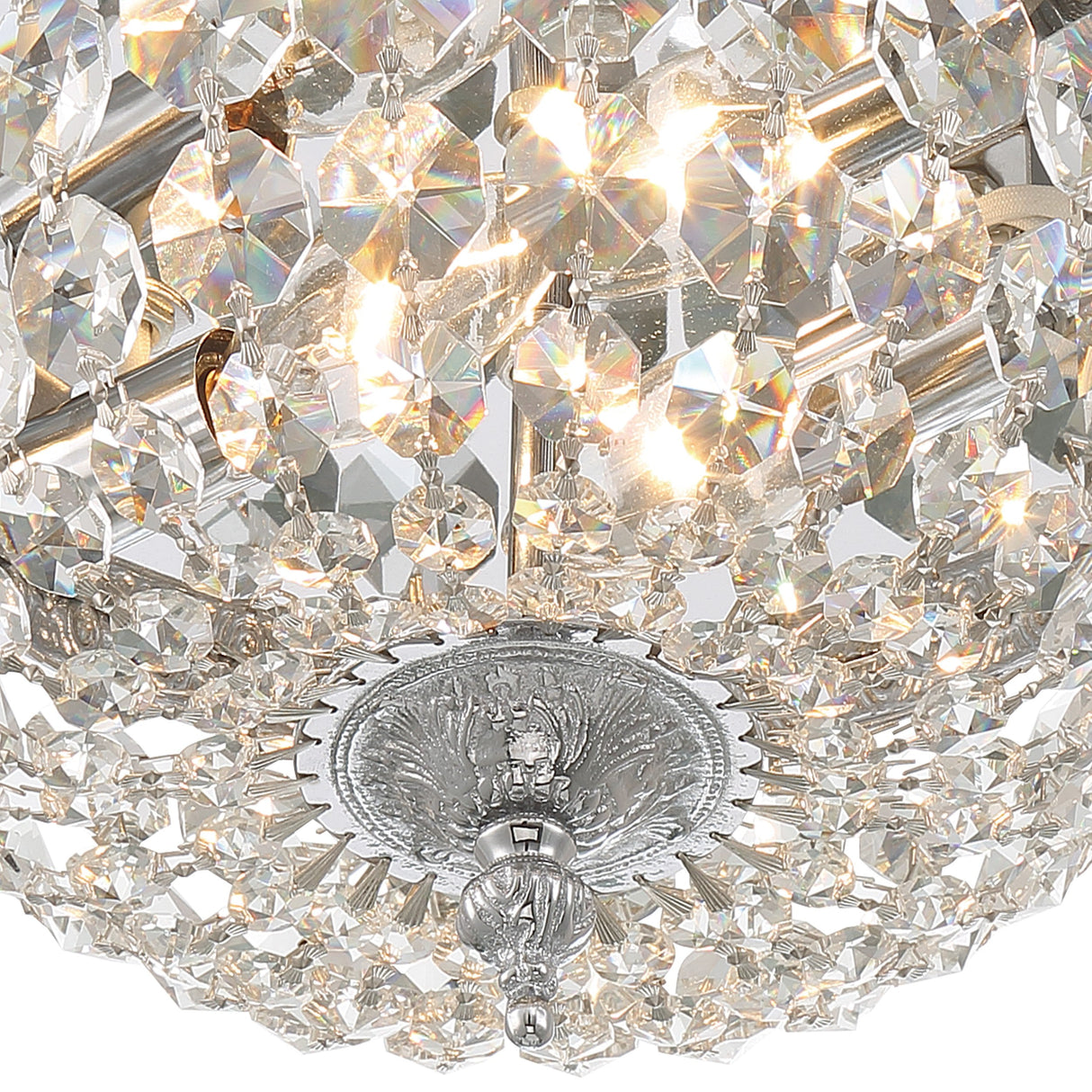Crystorama 2 Light Hand Cut Crystal Polished Chrome Flush Mount 710-CH-CL-MWP