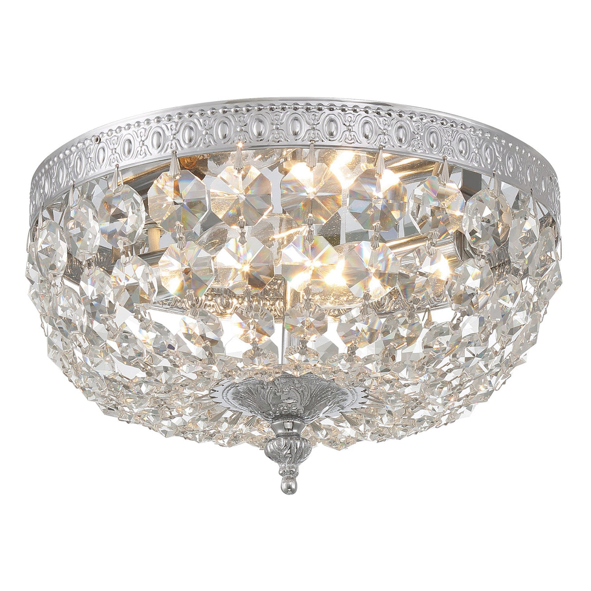 Crystorama 2 Light Hand Cut Crystal Polished Chrome Flush Mount 710-CH-CL-MWP
