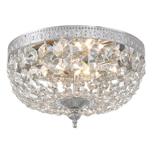 Crystorama 2 Light Hand Cut Crystal Polished Chrome Flush Mount 710-CH-CL-MWP
