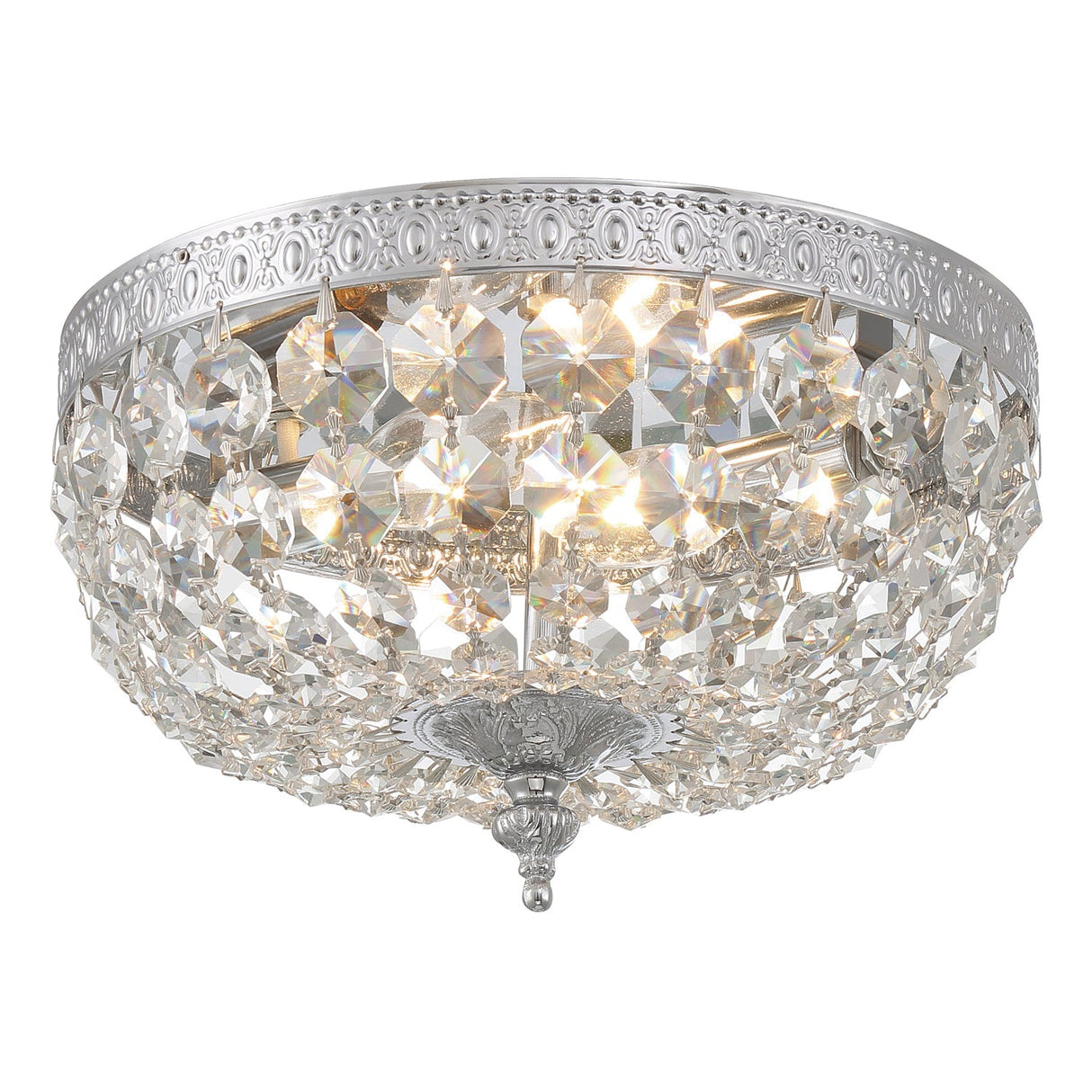 Crystorama 2 Light Clear Italian Crystal Polished Chrome Flush Mount 710-CH-CL-I