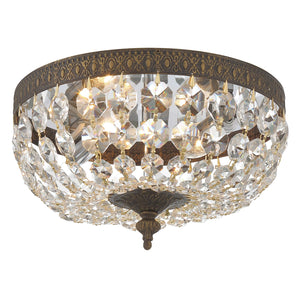 Crystorama 2 Light Clear Italian Crystal English Bronze Flush Mount 710-EB-CL-I
