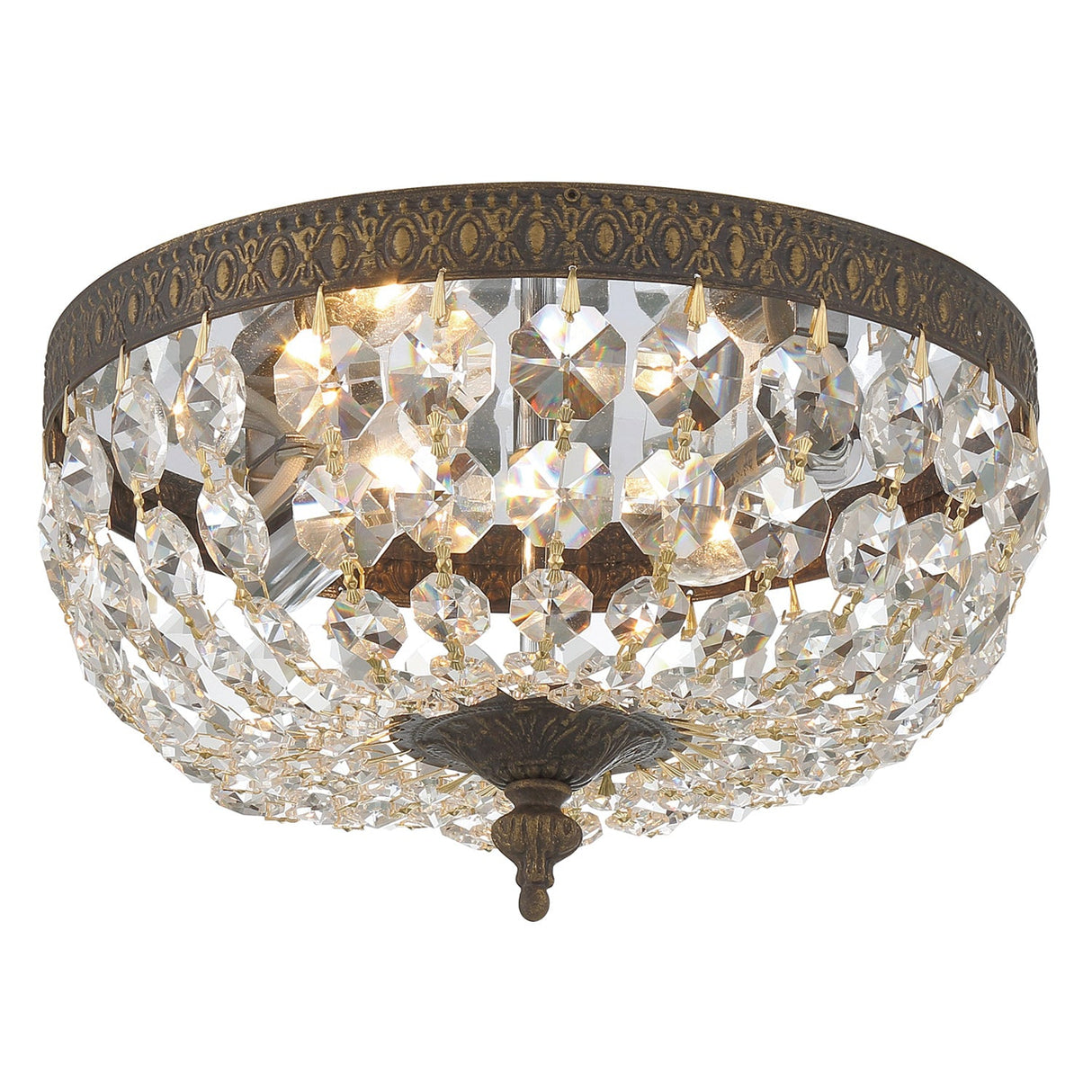 Crystorama 2 Light Hand Cut Crystal Polished Chrome Flush Mount 710-CH-CL-MWP