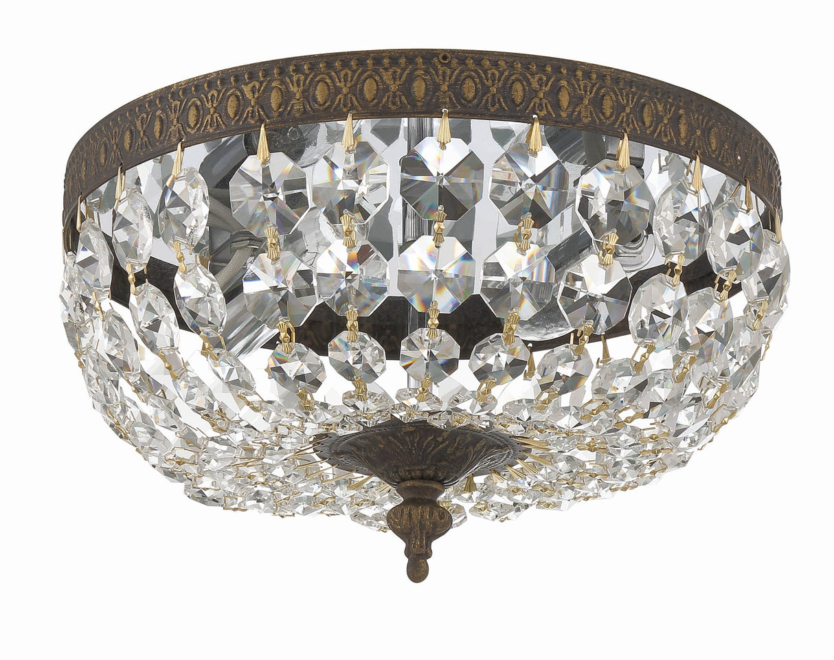 Crystorama 2 Light Hand Cut Crystal Polished Chrome Flush Mount 710-CH-CL-MWP