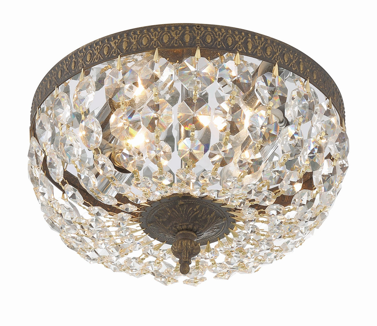 Crystorama 2 Light Hand Cut Crystal Polished Chrome Flush Mount 710-CH-CL-MWP