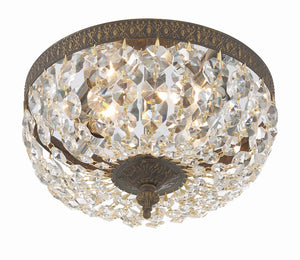 Crystorama 2 Light Hand Cut Crystal Polished Chrome Flush Mount 710-CH-CL-MWP
