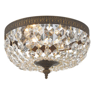 Crystorama 2 Light Clear Italian Crystal Polished Chrome Flush Mount 710-CH-CL-I