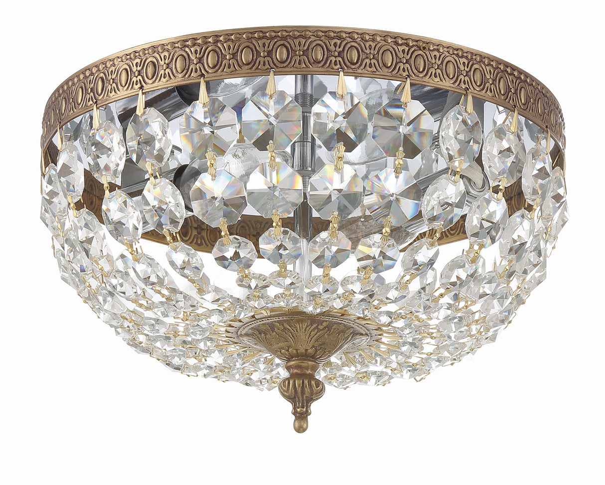 Crystorama 2 Light Hand Cut Crystal Polished Chrome Flush Mount 710-CH-CL-MWP