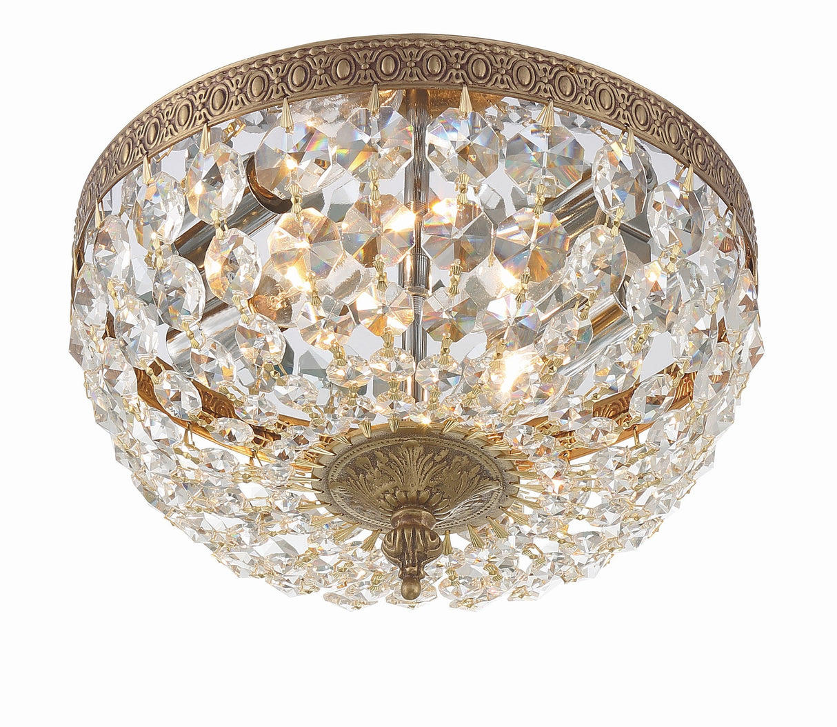Crystorama 2 Light Hand Cut Crystal Polished Chrome Flush Mount 710-CH-CL-MWP
