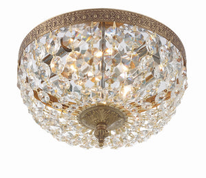 Crystorama 2 Light Hand Cut Crystal Polished Chrome Flush Mount 710-CH-CL-MWP