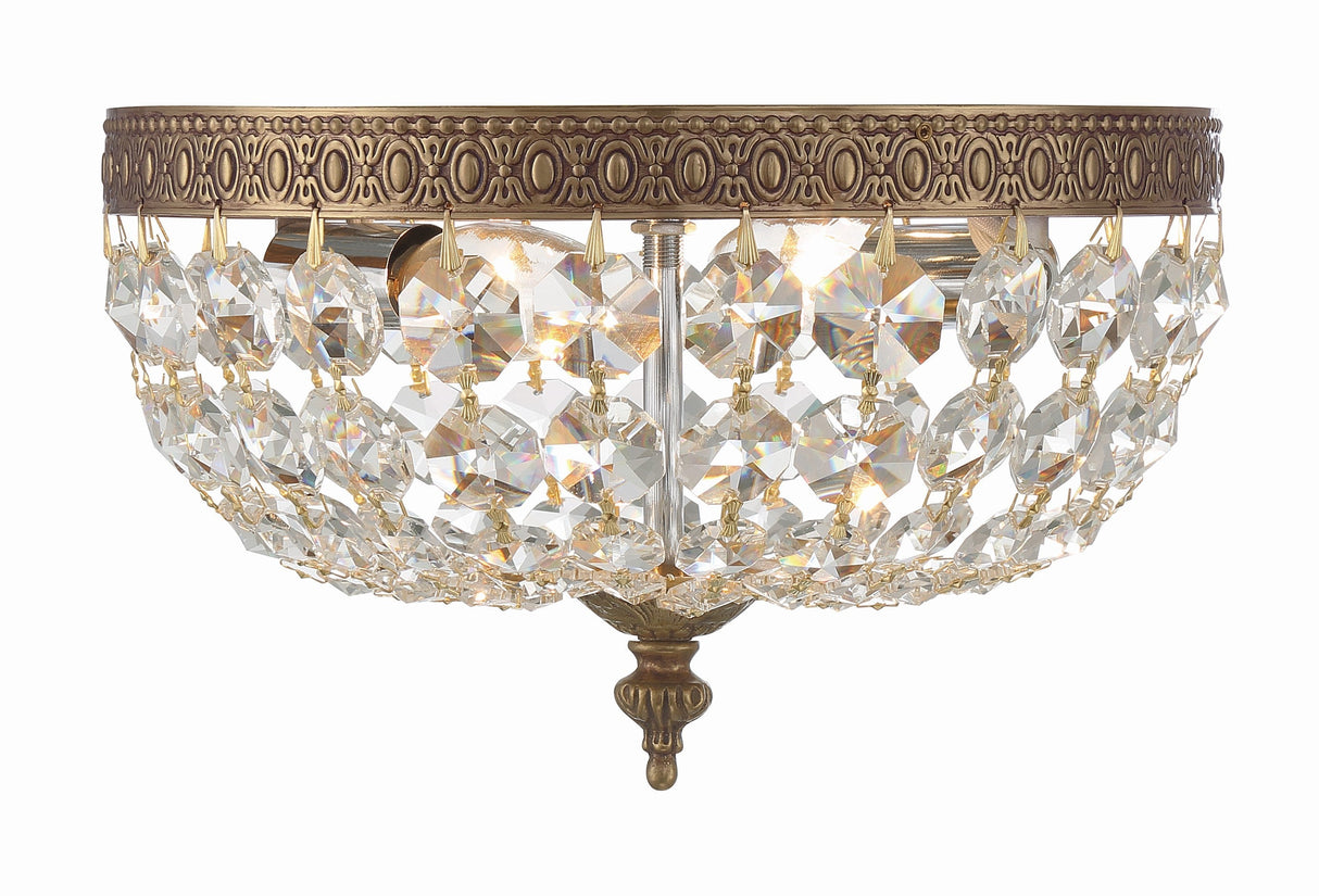 Crystorama 2 Light Hand Cut Crystal Polished Chrome Flush Mount 710-CH-CL-MWP