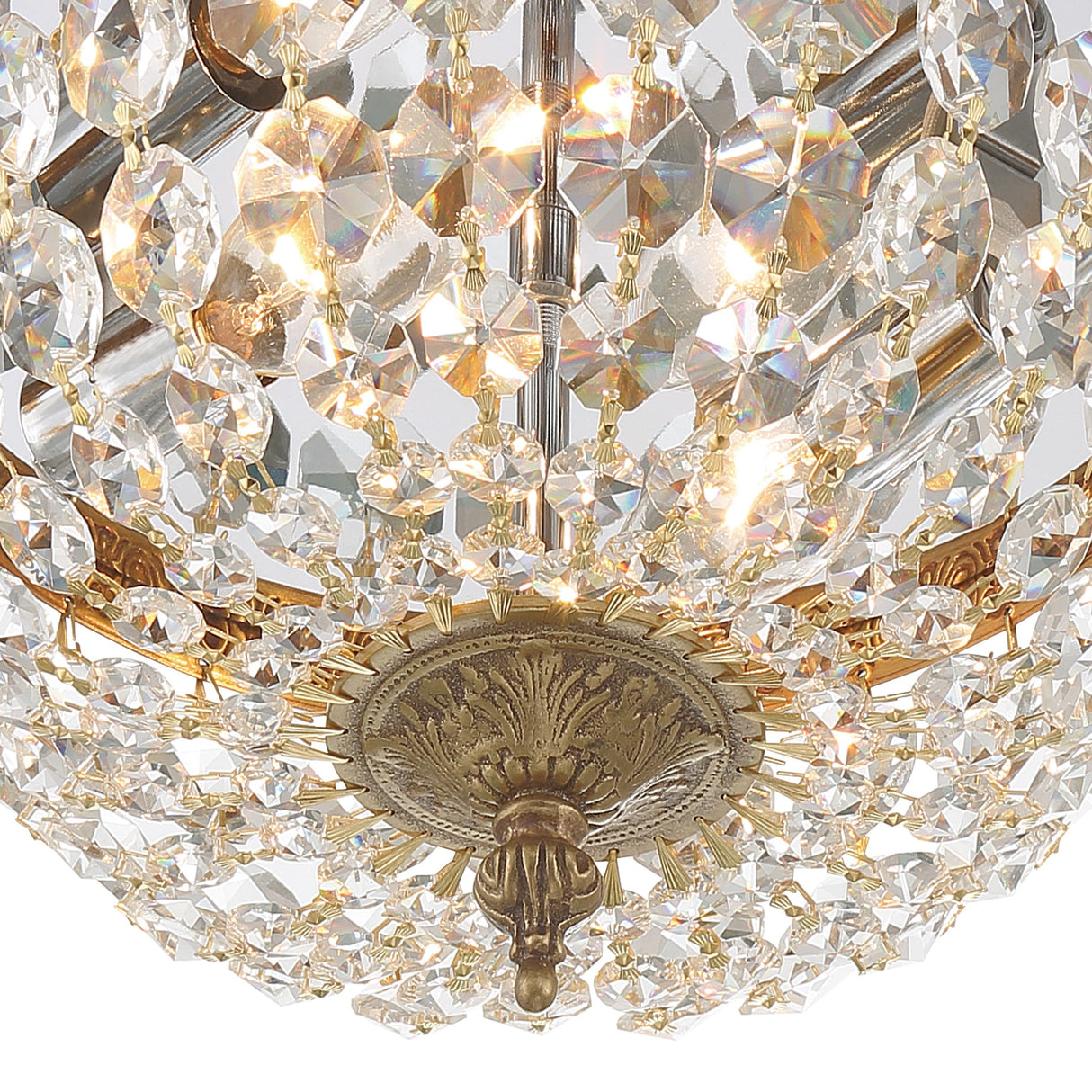 Crystorama 2 Light Hand Cut Crystal Polished Chrome Flush Mount 710-CH-CL-MWP