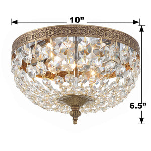 Crystorama 2 Light Hand Cut Crystal Polished Chrome Flush Mount 710-CH-CL-MWP