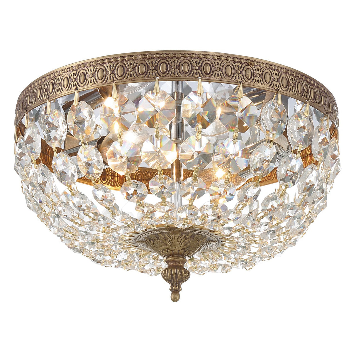 Crystorama 2 Light Hand Cut Crystal Polished Chrome Flush Mount 710-CH-CL-MWP