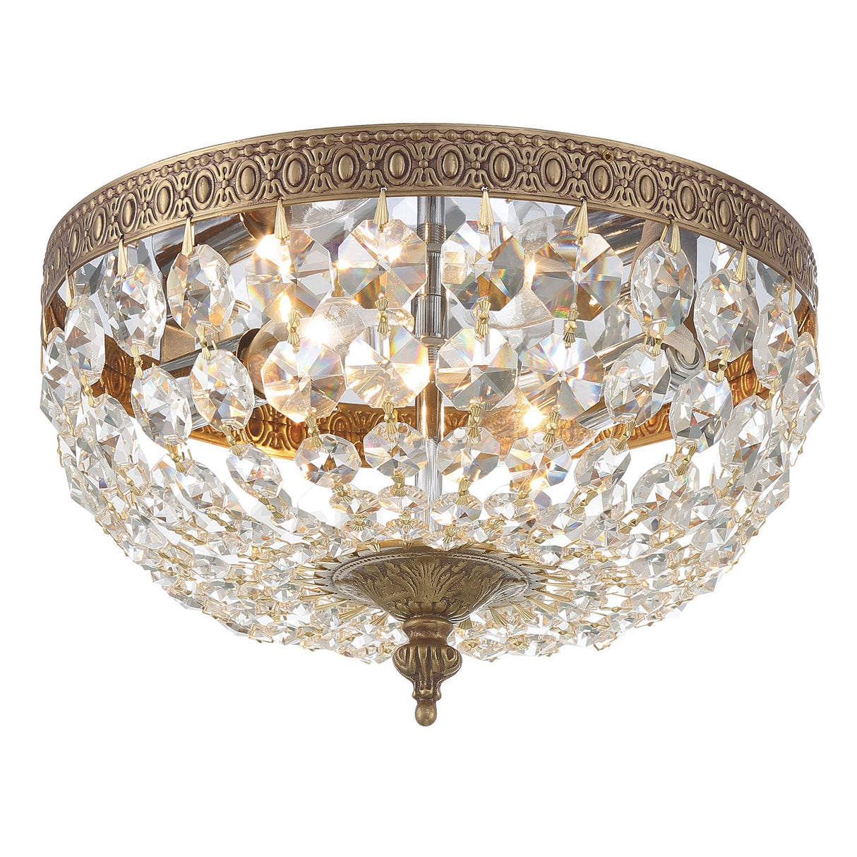 Crystorama 2 Light Clear Italian Crystal Polished Chrome Flush Mount 710-CH-CL-I