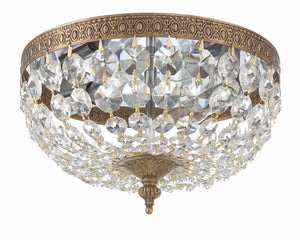 Crystorama 2 Light Clear Italian Crystal Polished Chrome Flush Mount 710-CH-CL-I