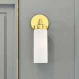 Livex Lighting Aero 11 3/4" High Polished Brass and White Glass Wall Sconce