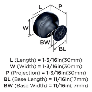 Amerock Cabinet Knob Black Bronze 1-3/16 inch (30 mm) Diameter Highland Ridge 1 Pack Drawer Knob Cabinet Hardware