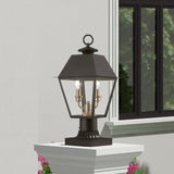 Wentworth 2 Light Outdoor Post Top in Bronze with Antique Brass (27216-07)