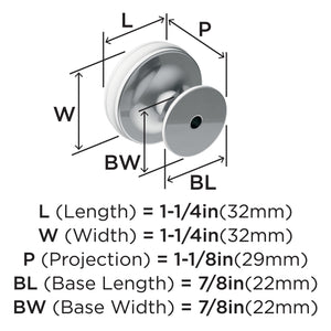 Amerock Cabinet Knob Polished Chrome 1-1/4 inch (32 mm) Diameter Renown 1 Pack Drawer Knob Cabinet Hardware