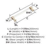 Amerock Cabinet Pull Clear/Champagne Bronze 6-5/16 inch (160 mm) Center to Center Glacio 1 Pack Drawer Pull Drawer Handle Cabinet Hardware