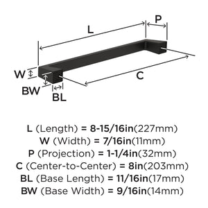 Amerock BP55282BBR Black Bronze Cabinet Pull 8 in (203 mm) Center-to-Center Cabinet Handle Blackrock Drawer Pull Kitchen Cabinet Handle Furniture Hardware
