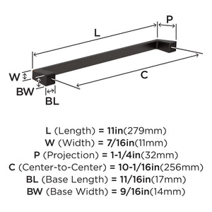 Amerock BP55283ORB Oil Rubbed Bronze Cabinet Pull 10-1/16 in (256 mm) Center-to-Center Cabinet Handle Blackrock Drawer Pull Kitchen Cabinet Handle Furniture Hardware