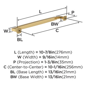 Amerock BP37400CZ Champagne Bronze Cabinet Pull 10-1/16 in (256 mm) Center-to-Center Cabinet Handle Stature Drawer Pull Kitchen Cabinet Handle Furniture Hardware