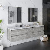 Fresca FVN31-301230ASH Fresca Formosa 72" Wall Hung Double Sink Modern Bathroom Vanity w/ Mirrors in Ash