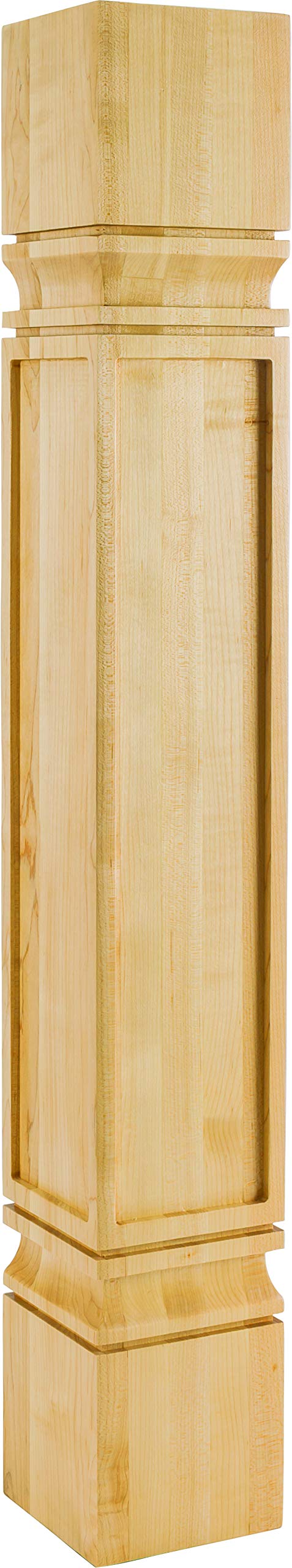 Hardware Resources PS-9-5-RW 5" W x 5" D x 35-1/2" H Rubberwood Square Mission Post